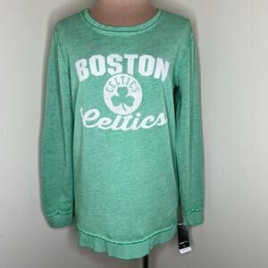 NBA Boston Celtics Sweatshirt Small Womens Green Fleece Basketball Sports New